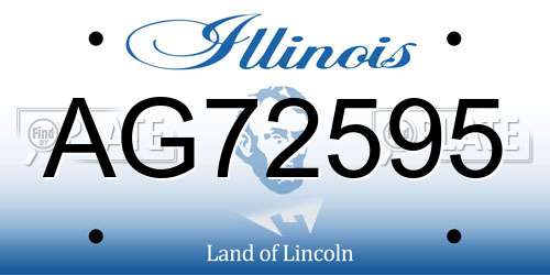 AG72595 Illinois License Plate