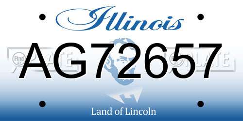 AG72657 Illinois License Plate