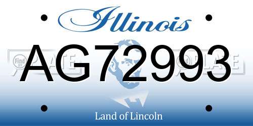 AG72993 Illinois License Plate