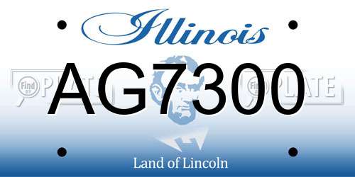 AG7300 Illinois License Plate