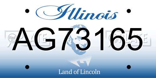 AG73165 Illinois License Plate