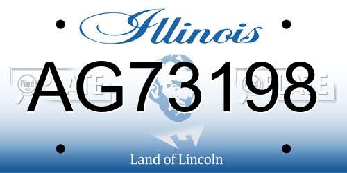 AG73198 Illinois License Plate
