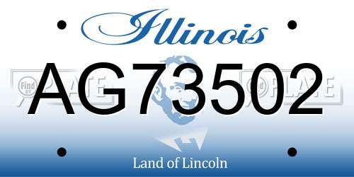 AG73502 Illinois License Plate