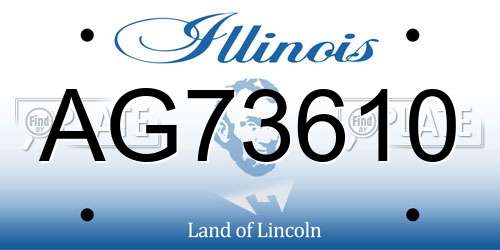 AG73610 Illinois License Plate