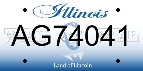 AG74041 Illinois License Plate
