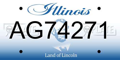 AG74271 Illinois License Plate