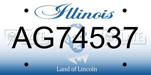 AG74537 Illinois License Plate