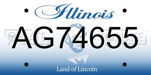 AG74655 Illinois License Plate