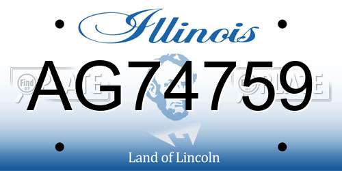 AG74759 Illinois License Plate