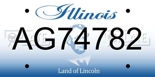 AG74782 Illinois License Plate