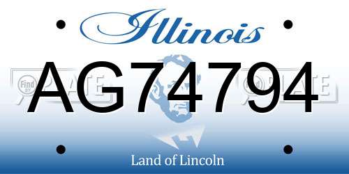 AG74794 Illinois License Plate