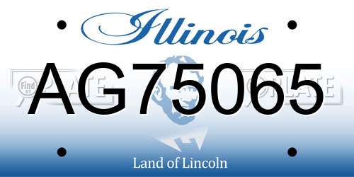 AG75065 Illinois License Plate
