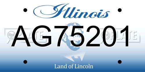 AG75201 Illinois License Plate