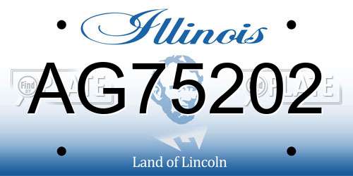AG75202 Illinois License Plate