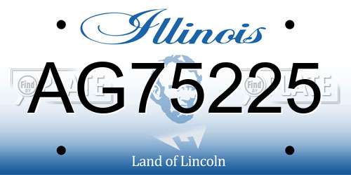 AG75225 Illinois License Plate