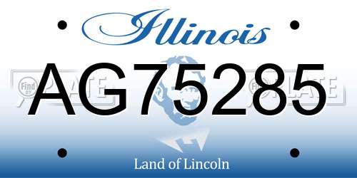AG75285 Illinois License Plate