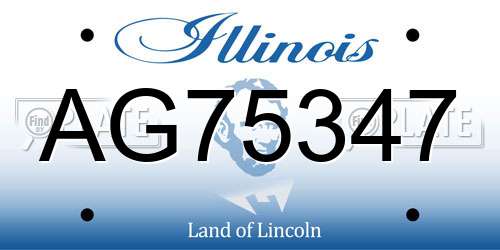AG75347 Illinois License Plate