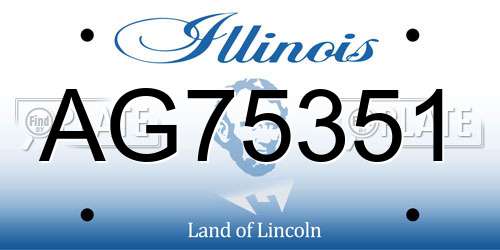 AG75351 Illinois License Plate