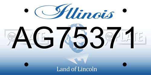 AG75371 Illinois License Plate