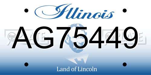 AG75449 Illinois License Plate