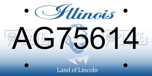 AG75614 Illinois License Plate