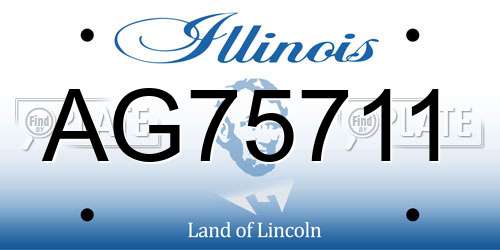 AG75711 Illinois License Plate