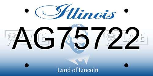 AG75722 Illinois License Plate