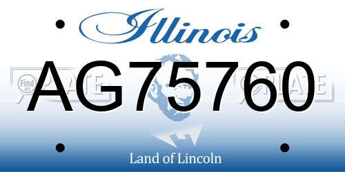 AG75760 Illinois License Plate