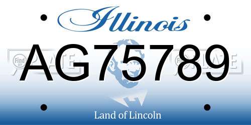 AG75789 Illinois License Plate