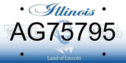 AG75795 Illinois License Plate