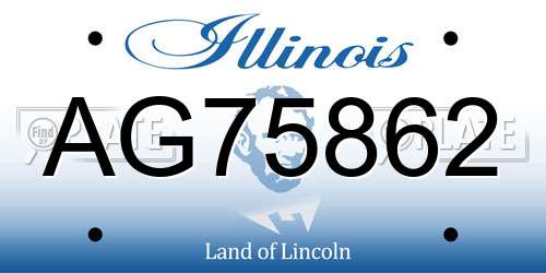 AG75862 Illinois License Plate
