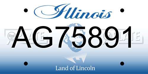 AG75891 Illinois License Plate