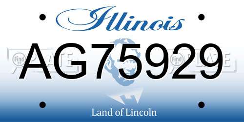 AG75929 Illinois License Plate