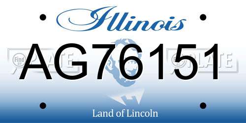 AG76151 Illinois License Plate