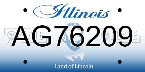AG76209 Illinois License Plate