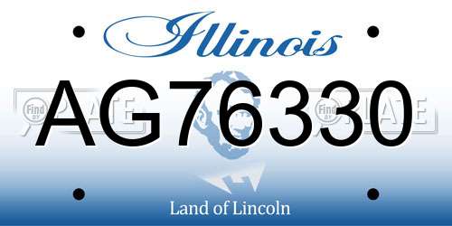 AG76330 Illinois License Plate