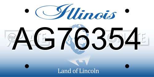 AG76354 Illinois License Plate
