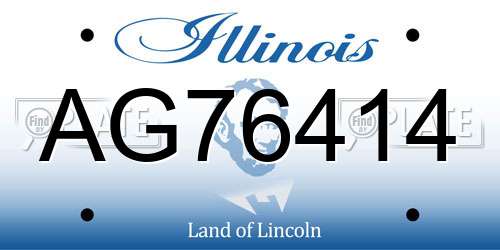 AG76414 Illinois License Plate