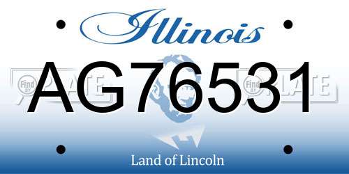 AG76531 Illinois License Plate