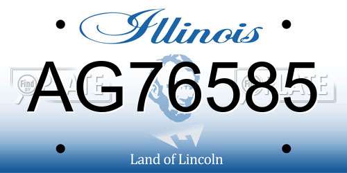 AG76585 Illinois License Plate