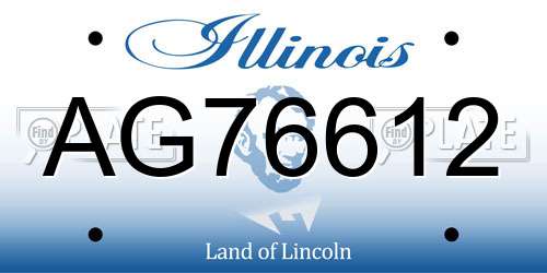AG76612 Illinois License Plate