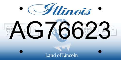 AG76623 Illinois License Plate