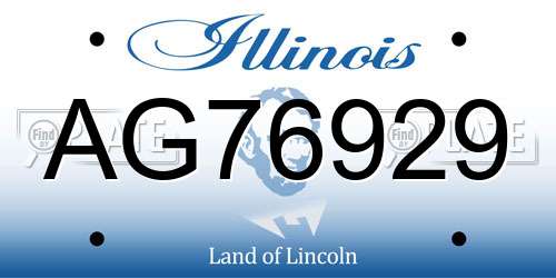 AG76929 Illinois License Plate