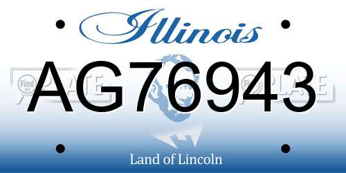 AG76943 Illinois License Plate