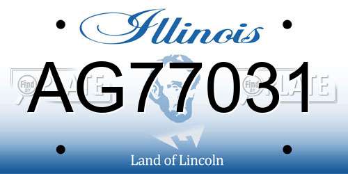 AG77031 Illinois License Plate
