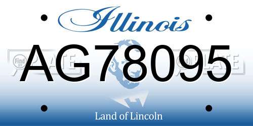 AG78095 Illinois License Plate