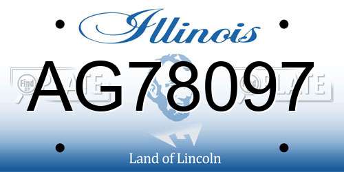 AG78097 Illinois License Plate