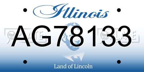 AG78133 Illinois License Plate