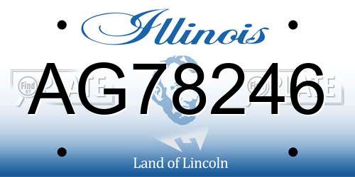 AG78246 Illinois License Plate