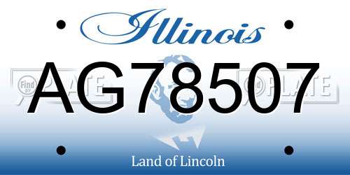 AG78507 Illinois License Plate